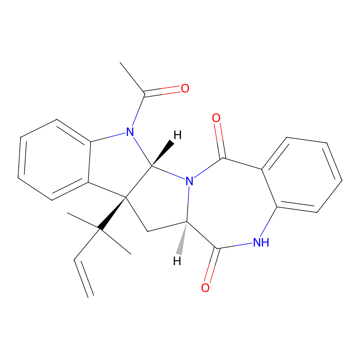 Acetylaszonalenin molecular structure, CAS 42230-55-7