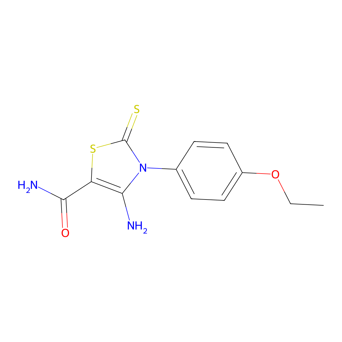 4-Amino-3-(4-ethoxyphenyl)-2-thioxo-2,3-dihydro-1,3-thiazole-5-carboxamide molecular structure, CAS 422302-82-7