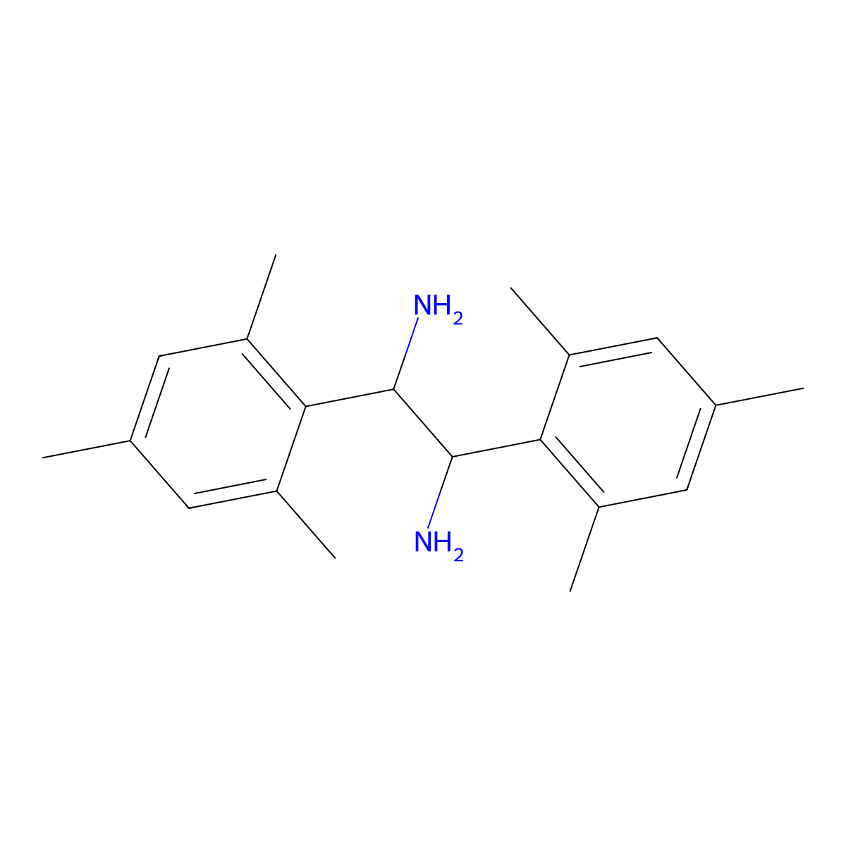 1,2-Bis(2,4,6-trimethylphenyl)ethane-1,2-diamine molecular structure, CAS 422304-30-1