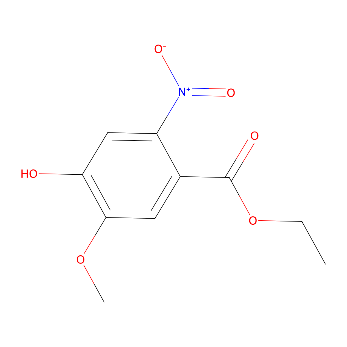 4-Hydroxy-5-methoxy-2-nitro-benzoic acid ethyl ester molecular structure, CAS 422308-68-7