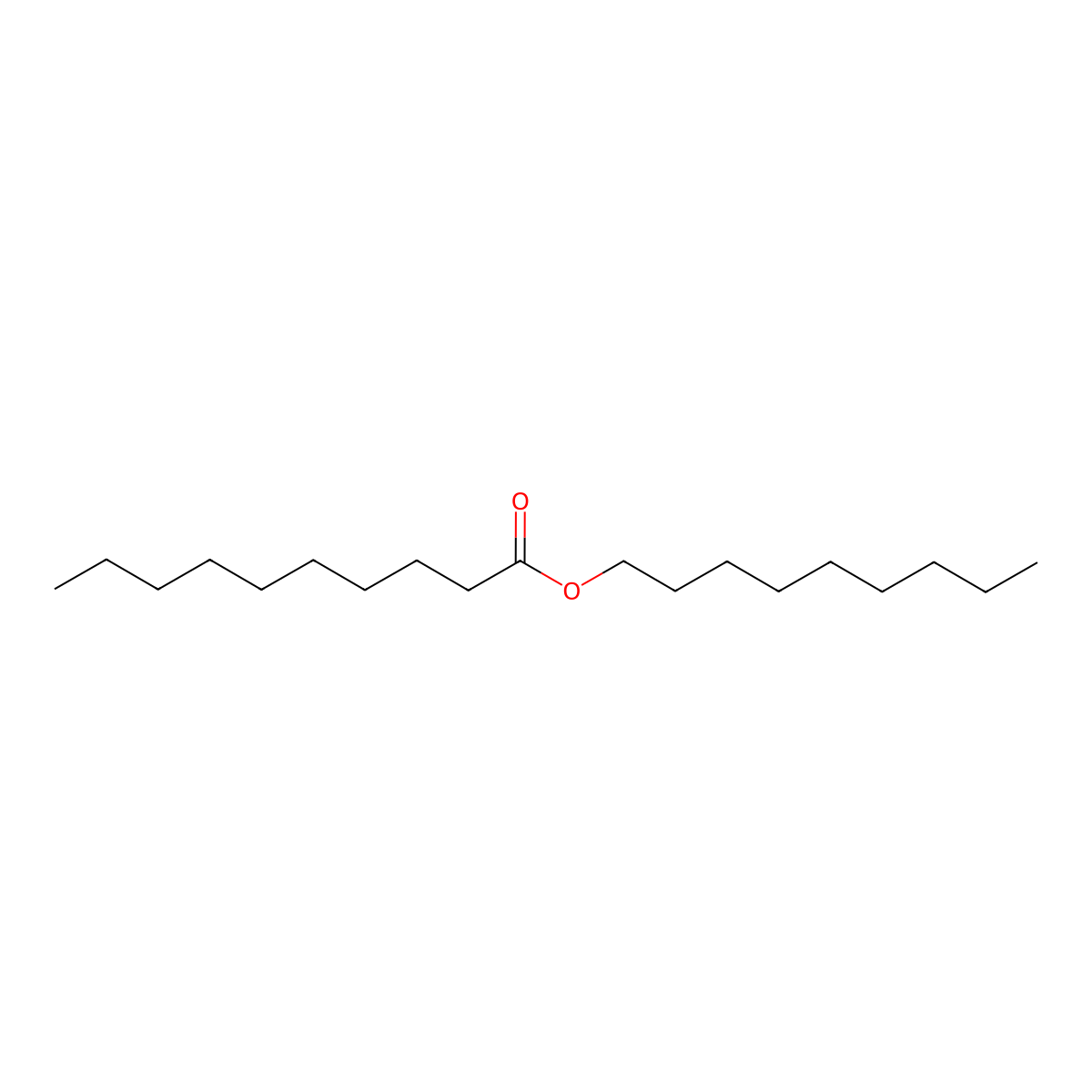 Nonyl decanoate molecular structure, CAS 42231-48-1