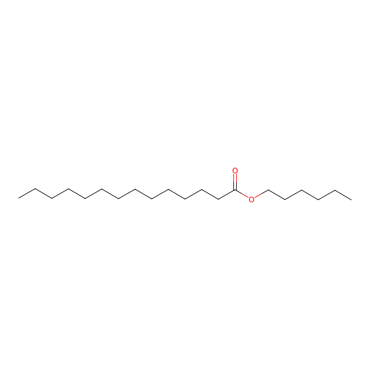 Tetradecanoic acid, hexyl ester molecular structure, CAS 42231-99-2