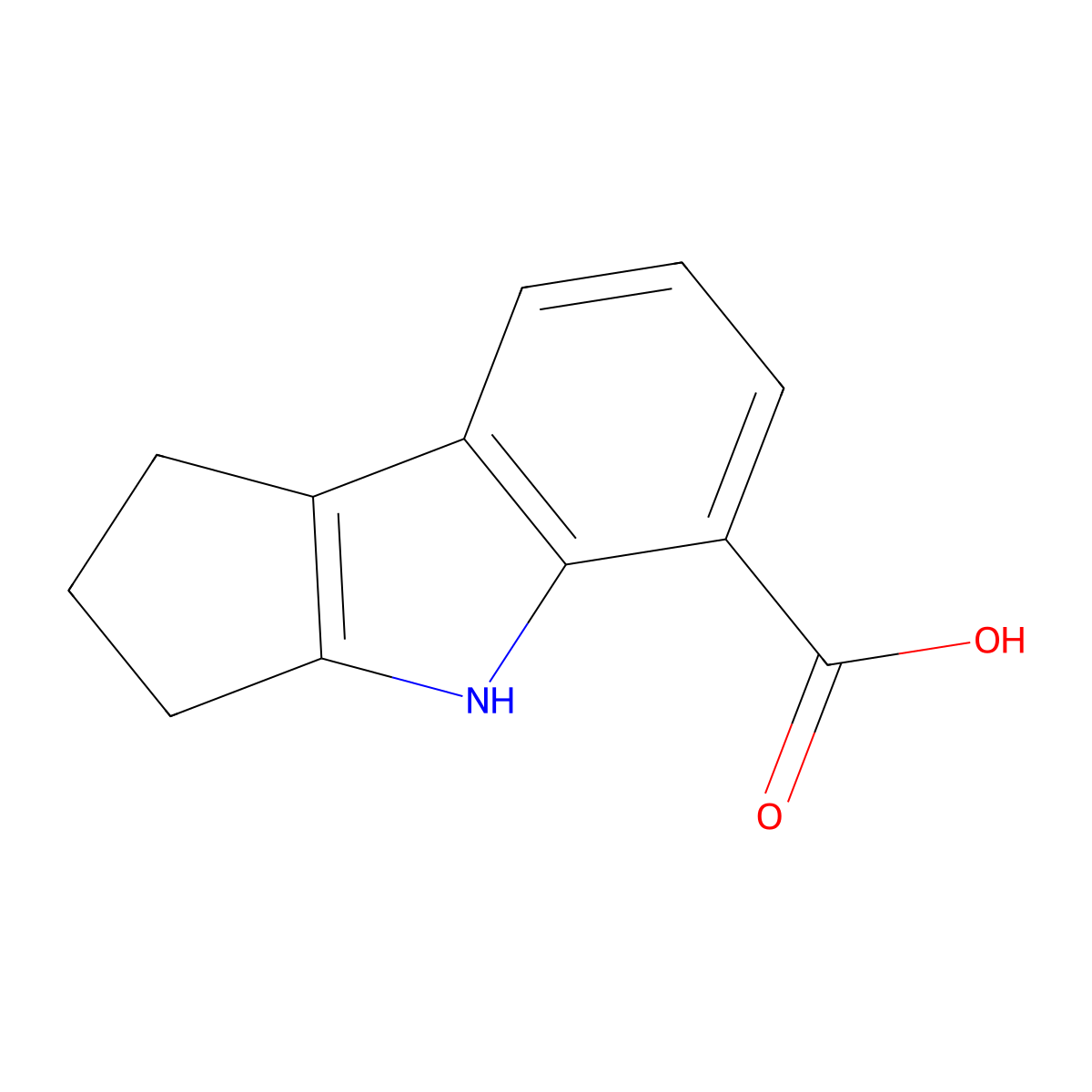 1H,2H,3H,4H-cyclopenta(b)indole-5-carboxylic acid molecular structure, CAS 422312-00-3