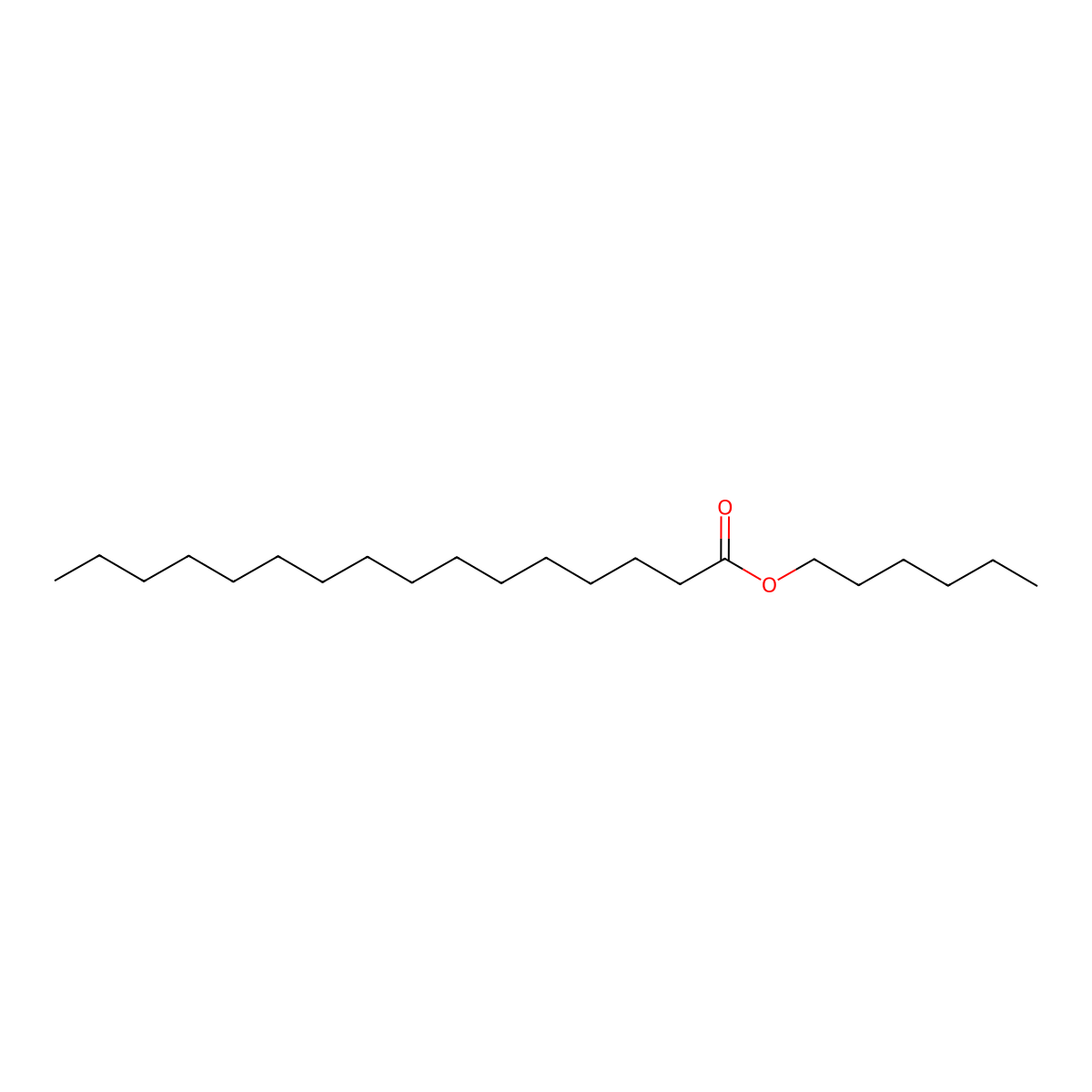 Hexadecanoic acid, hexyl ester molecular structure, CAS 42232-25-7