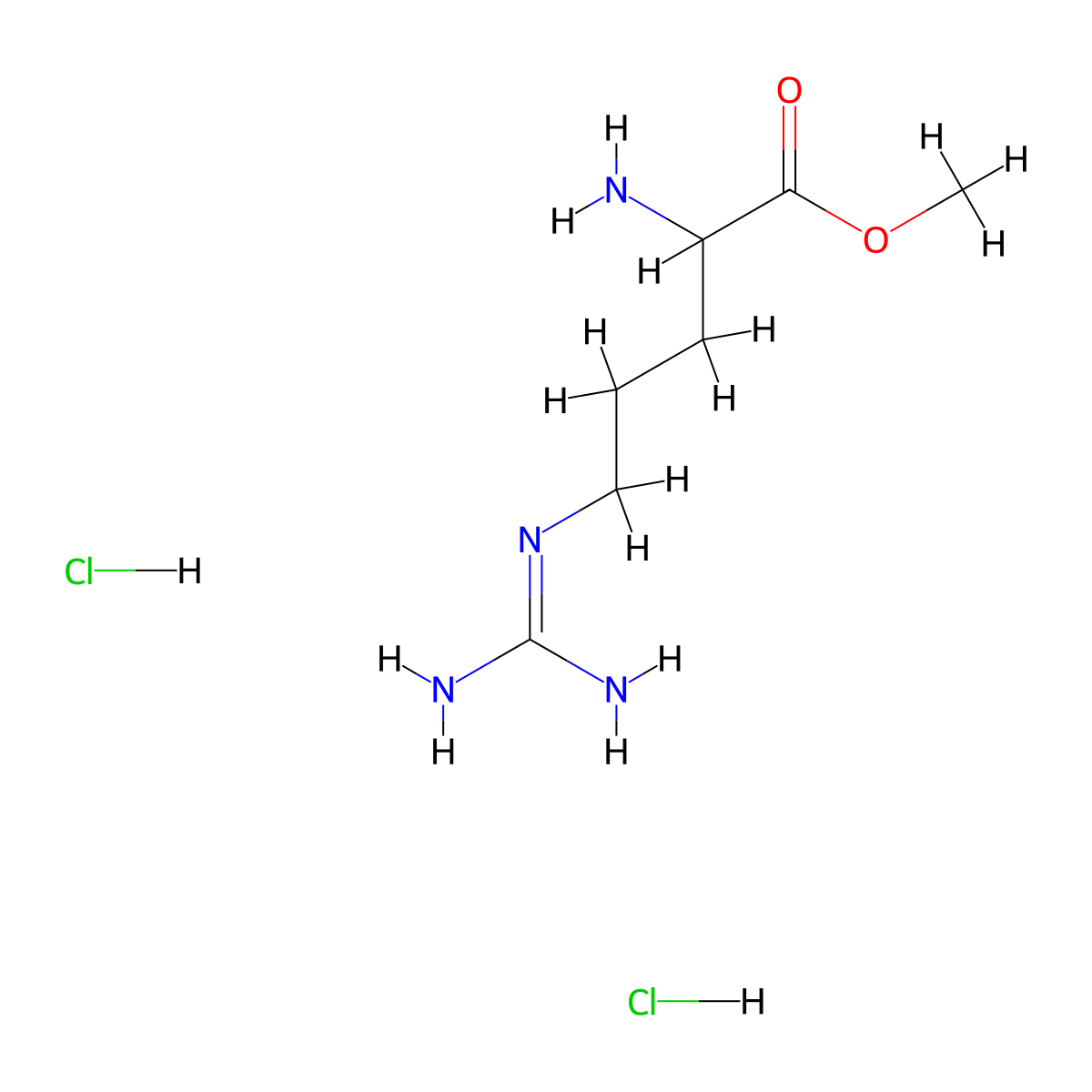 Methyl L-argininate dihydrochloride molecular structure, CAS 422324-36-5