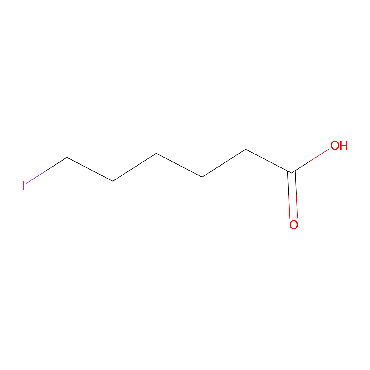 6-Iodohexanoic acid molecular structure, CAS 4224-63-9