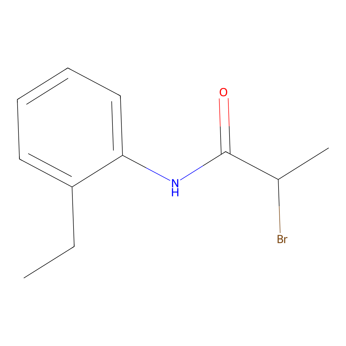 2-bromo-N-(2-ethylphenyl)propanamide molecular structure, CAS 42242-54-6