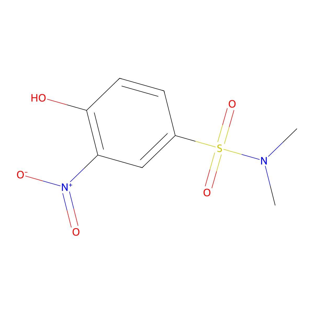 4-hydroxy-N,N-dimethyl-3-nitrobenzenesulfonamide molecular structure, CAS 42247-91-6