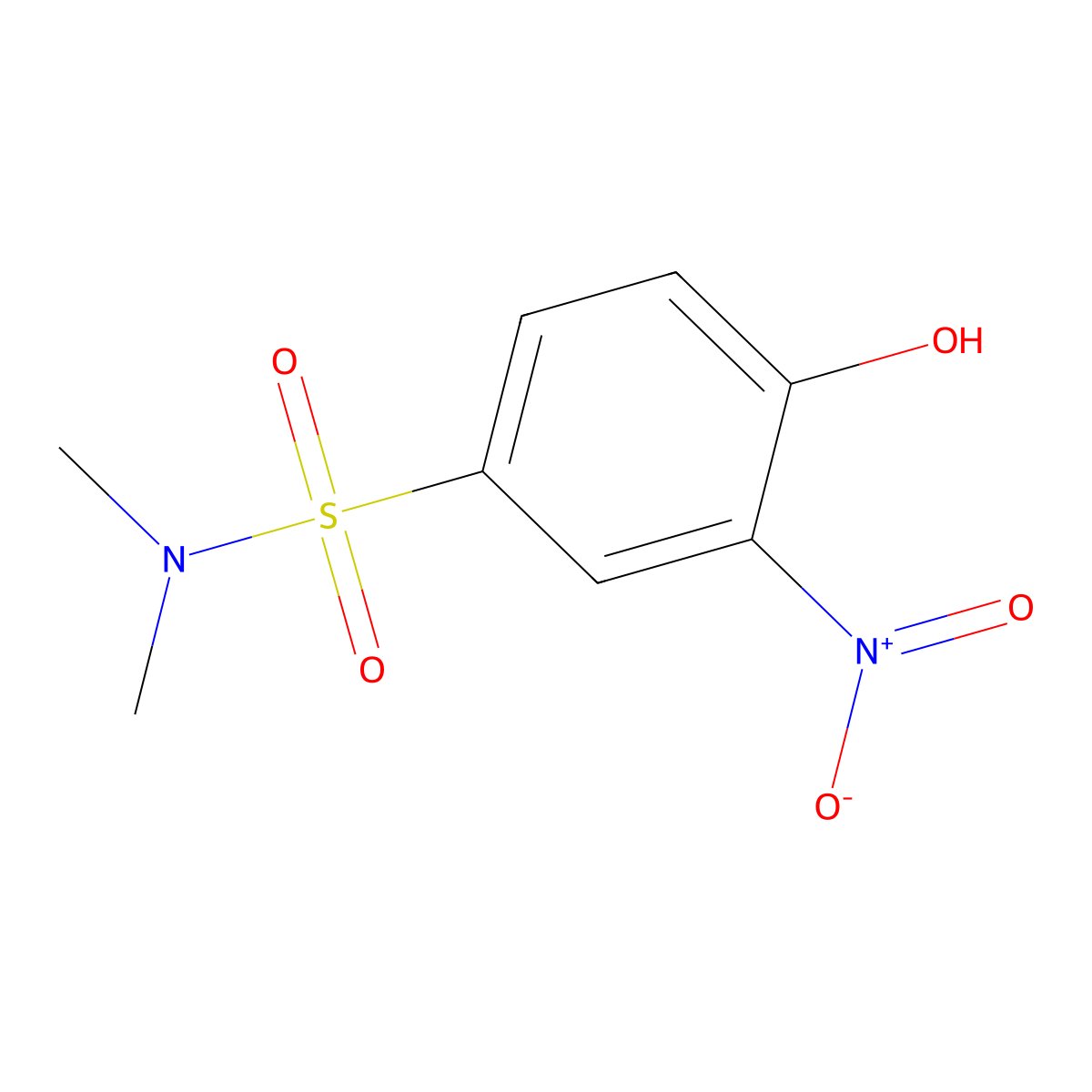 4-hydroxy-N,N-dimethyl-3-nitrobenzenesulfonamide molecular structure, CAS 42247-91-6