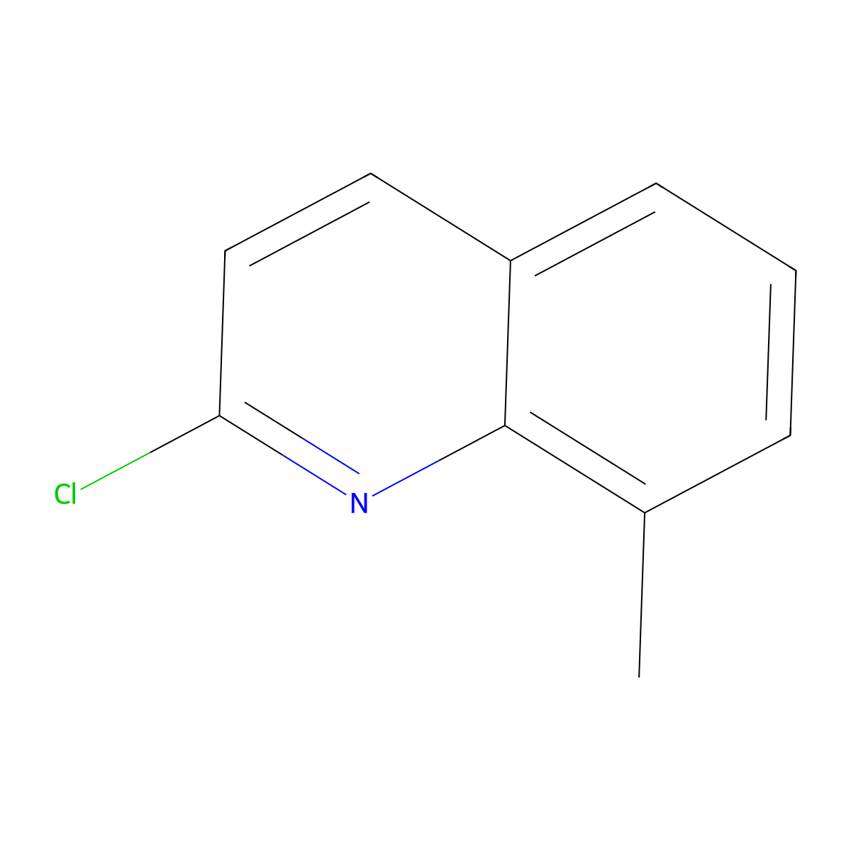 2-Chloro-8-methylquinoline molecular structure, CAS 4225-85-8