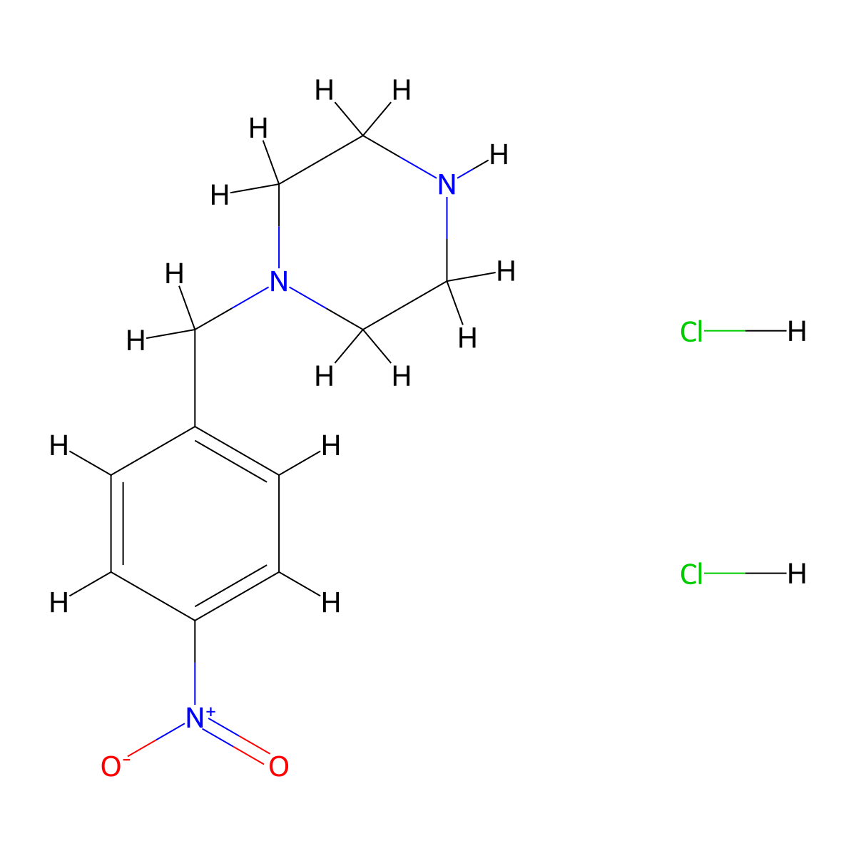 1-(4-Nitrobenzyl)piperazine dihydrochloride molecular structure, CAS 422517-67-7