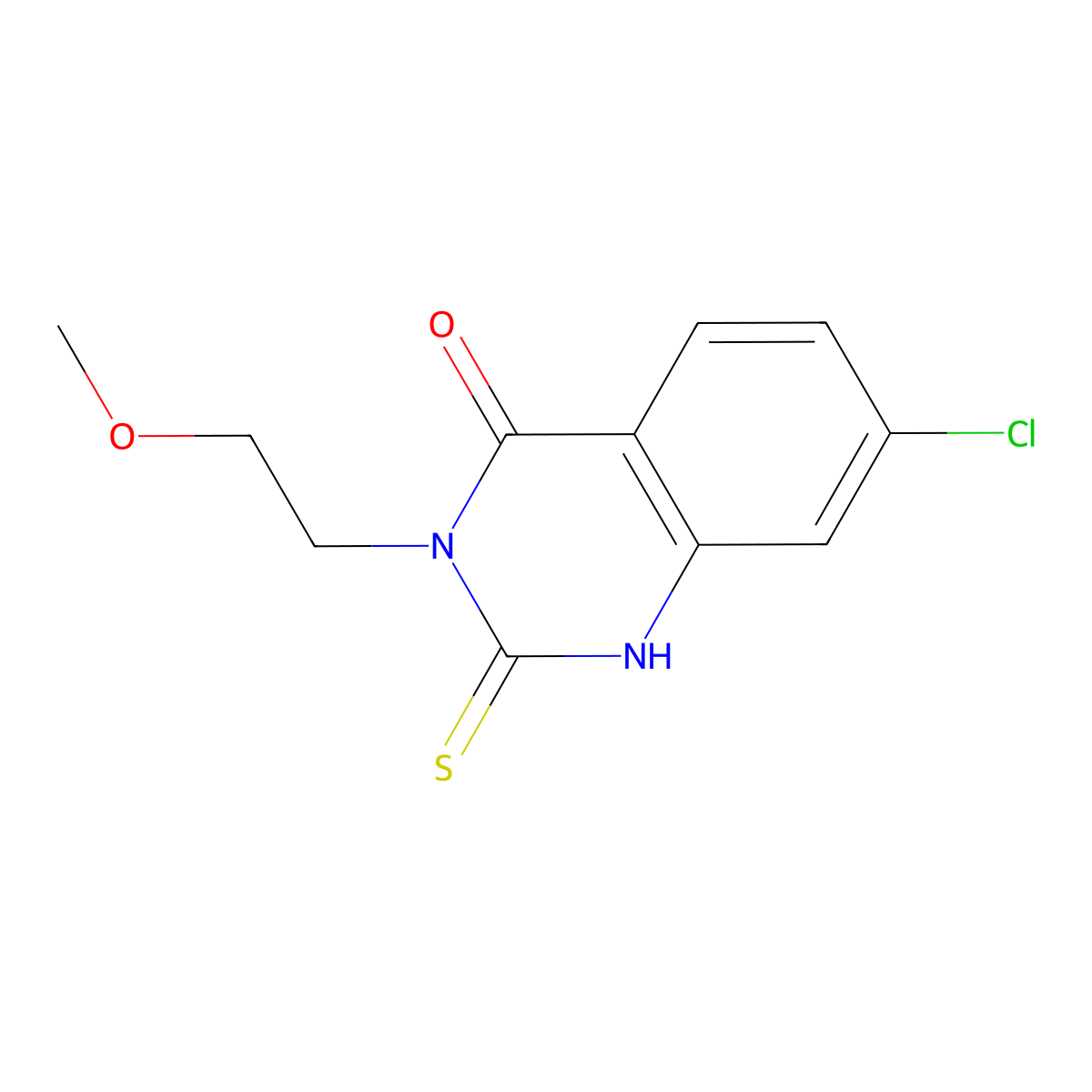 7-Chloro-3-(2-methoxyethyl)-2-sulfanyl-3,4-dihydroquinazolin-4-one molecular structure, CAS 422526-51-0
