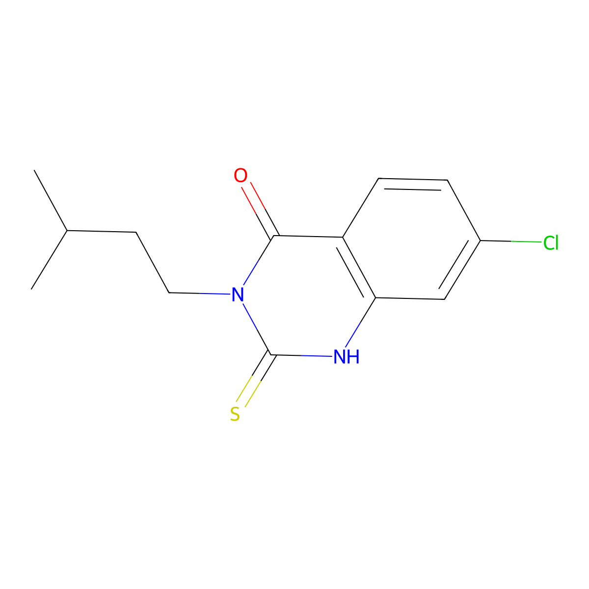 7-Chloro-3-(3-methylbutyl)-2-sulfanyl-3,4-dihydroquinazolin-4-one molecular structure, CAS 422526-52-1