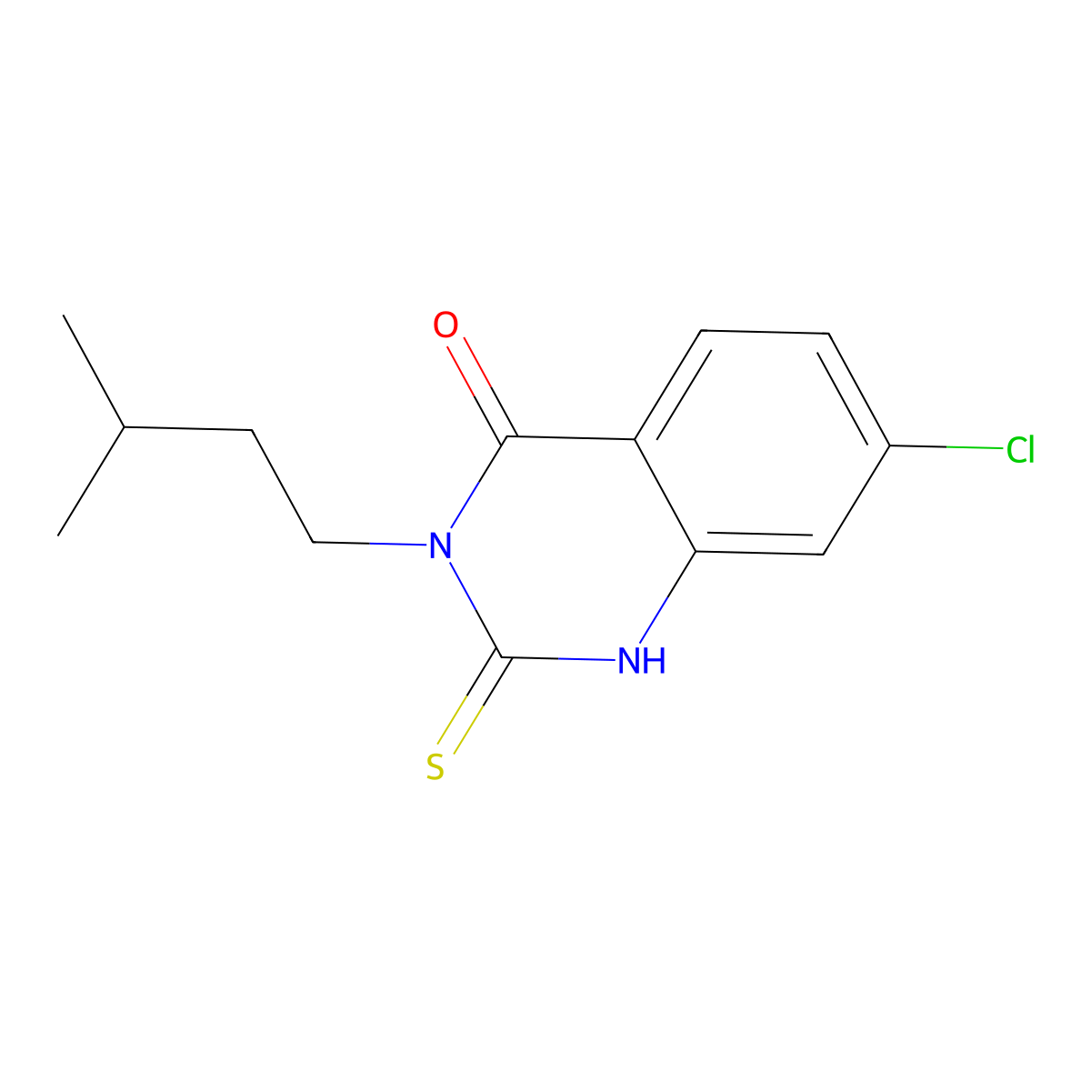 7-Chloro-3-(3-methylbutyl)-2-sulfanyl-3,4-dihydroquinazolin-4-one molecular structure, CAS 422526-52-1