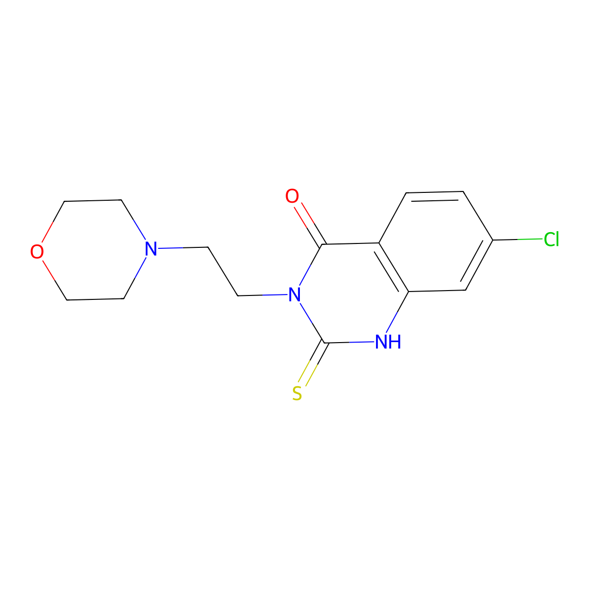 7-chloro-3-(2-morpholin-4-ylethyl)-2-sulfanylidene-1H-quinazolin-4-one molecular structure, CAS 422526-66-7