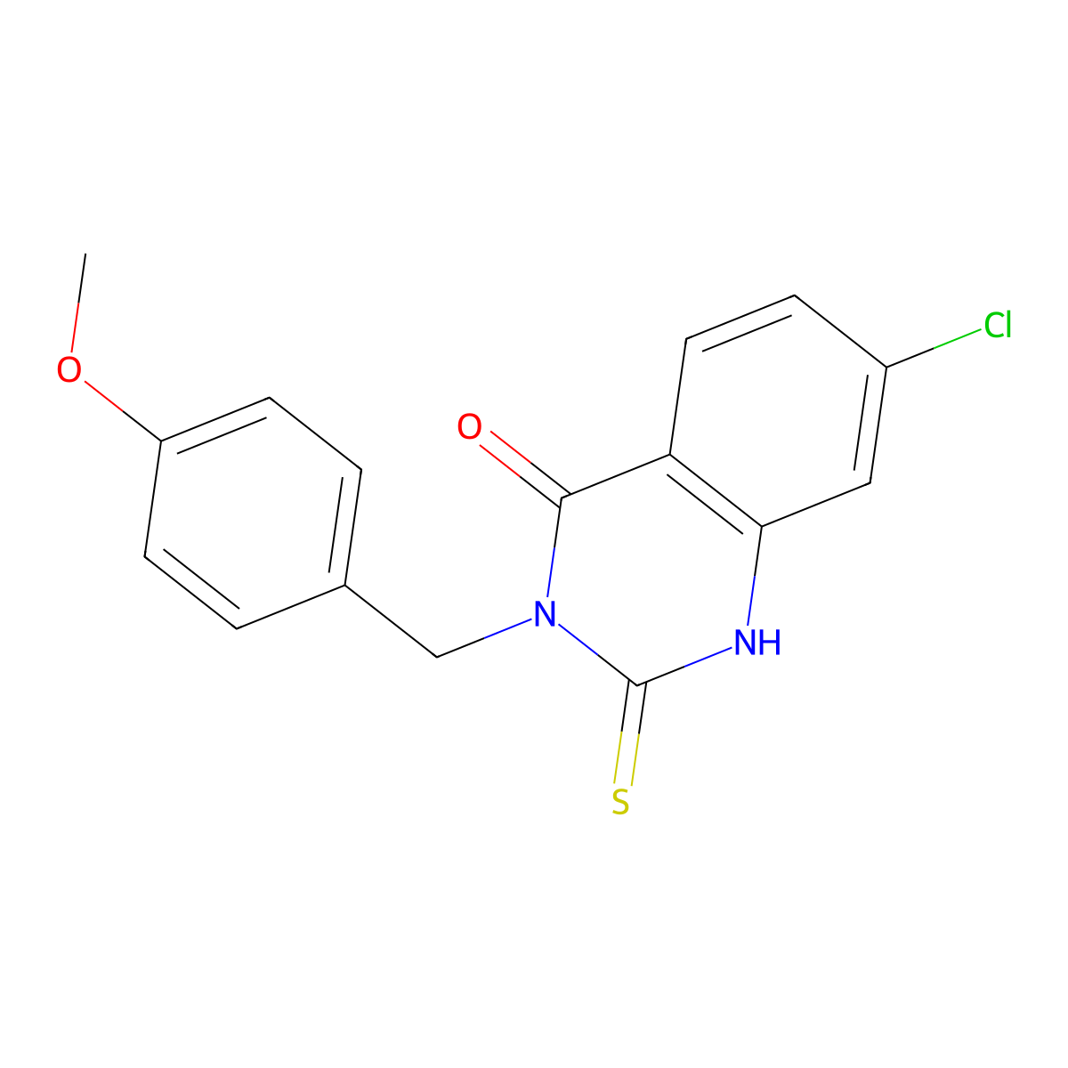 7-chloro-3-[(4-methoxyphenyl)methyl]-2-sulfanylidene-1H-quinazolin-4-one molecular structure, CAS 422526-67-8