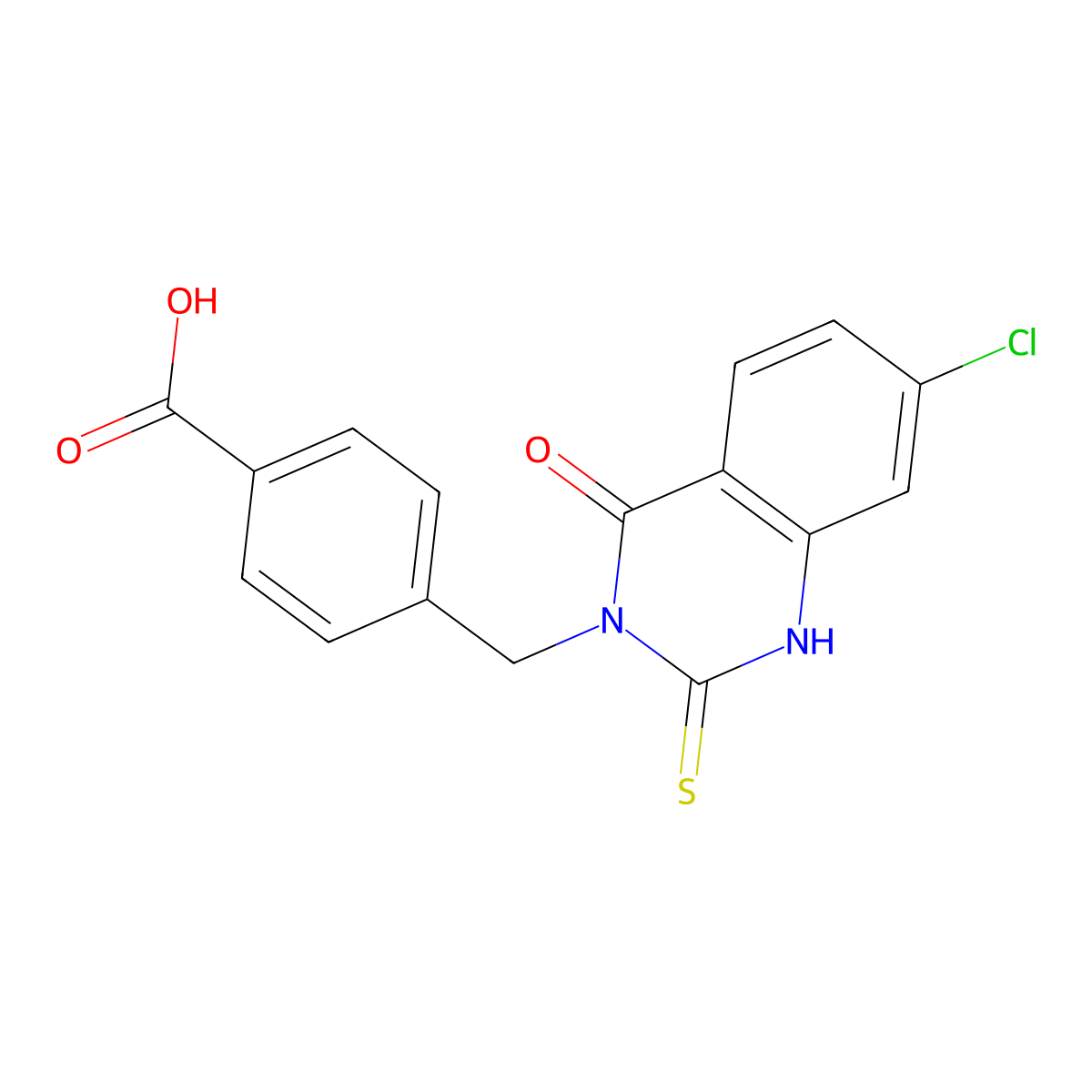 4-[(7-chloro-4-oxo-2-sulfanylidene-1H-quinazolin-3-yl)methyl]benzoic Acid molecular structure, CAS 422526-70-3