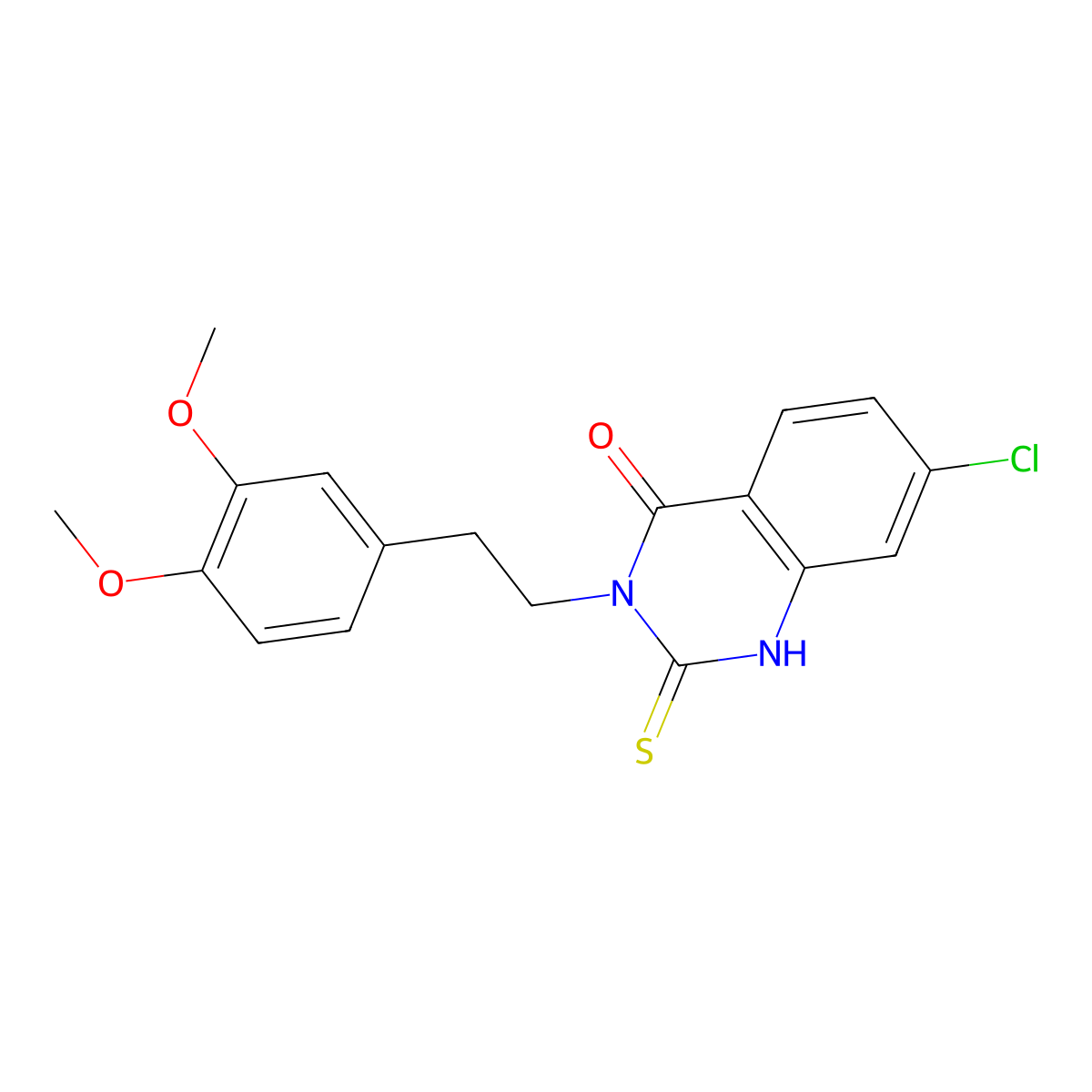 7-chloro-3-[2-(3,4-dimethoxyphenyl)ethyl]-2-sulfanylidene-1H-quinazolin-4-one molecular structure, CAS 422526-71-4