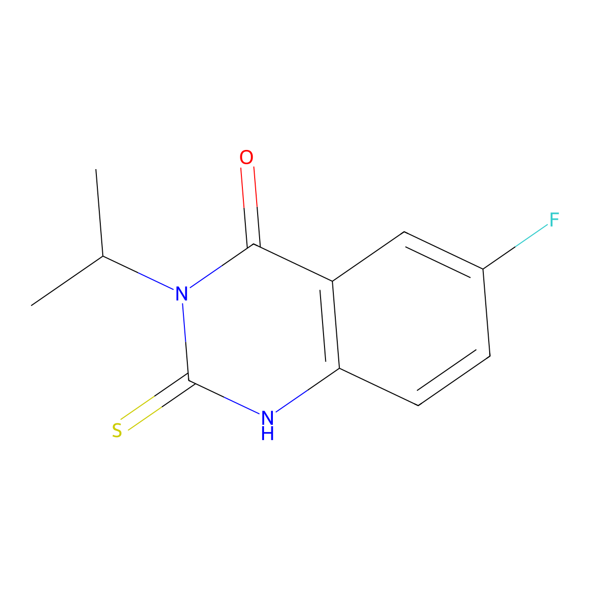 6-fluoro-3-propan-2-yl-2-sulfanylidene-1H-quinazolin-4-one molecular structure, CAS 422526-74-7