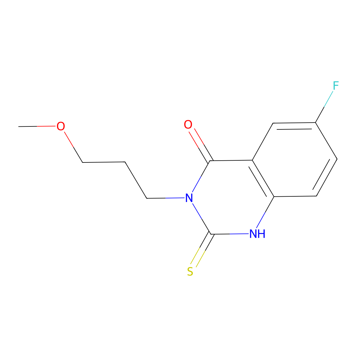 6-fluoro-3-(3-methoxypropyl)-2-sulfanylidene-1H-quinazolin-4-one molecular structure, CAS 422526-77-0
