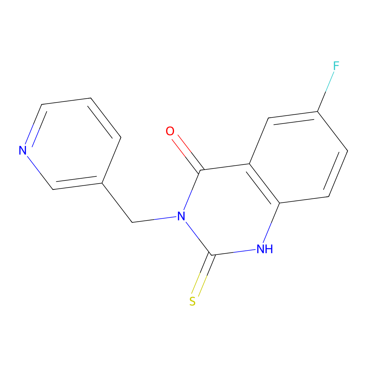 6-fluoro-3-(pyridin-3-ylmethyl)-2-sulfanylidene-1H-quinazolin-4-one molecular structure, CAS 422526-81-6