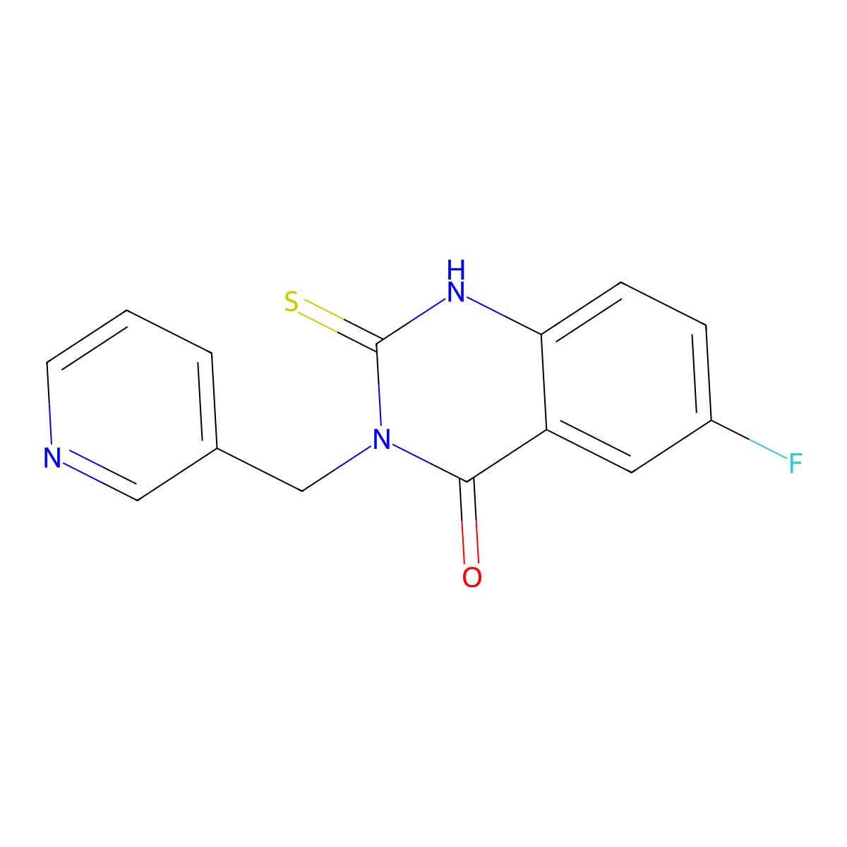 6-fluoro-3-(pyridin-3-ylmethyl)-2-sulfanylidene-1H-quinazolin-4-one molecular structure, CAS 422526-81-6