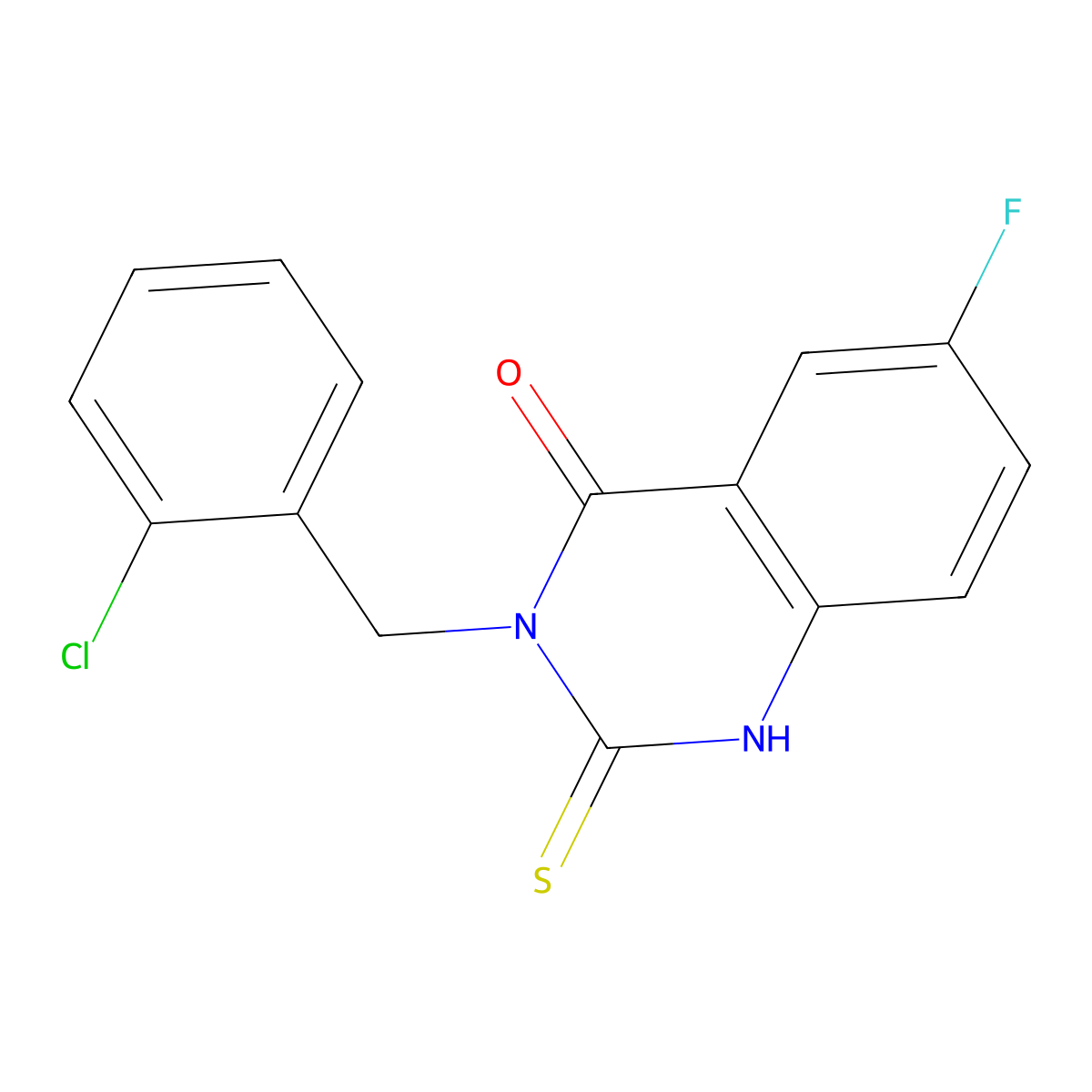 3-[(2-chlorophenyl)methyl]-6-fluoro-2-sulfanylidene-1H-quinazolin-4-one molecular structure, CAS 422526-91-8