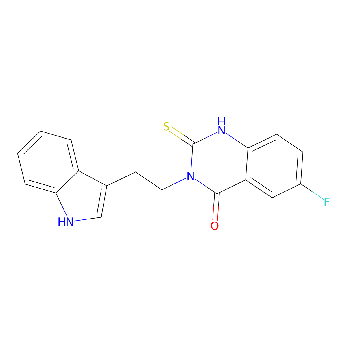 6-fluoro-3-[2-(1H-indol-3-yl)ethyl]-2-sulfanylidene-1H-quinazolin-4-one molecular structure, CAS 422526-96-3