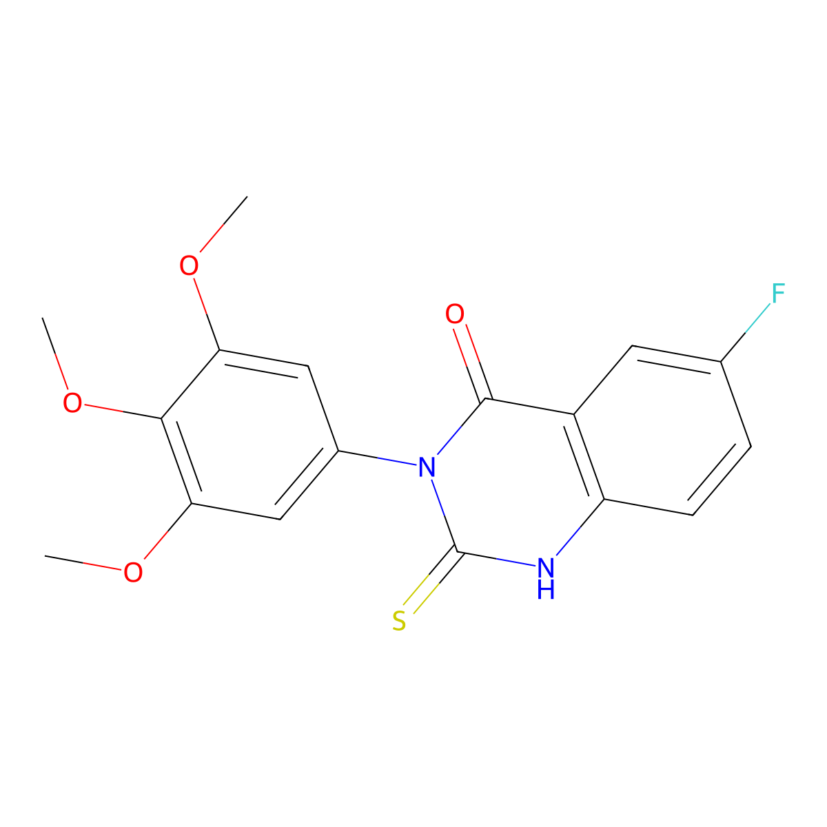 6-fluoro-2-sulfanylidene-3-(3,4,5-trimethoxyphenyl)-1H-quinazolin-4-one molecular structure, CAS 422526-98-5