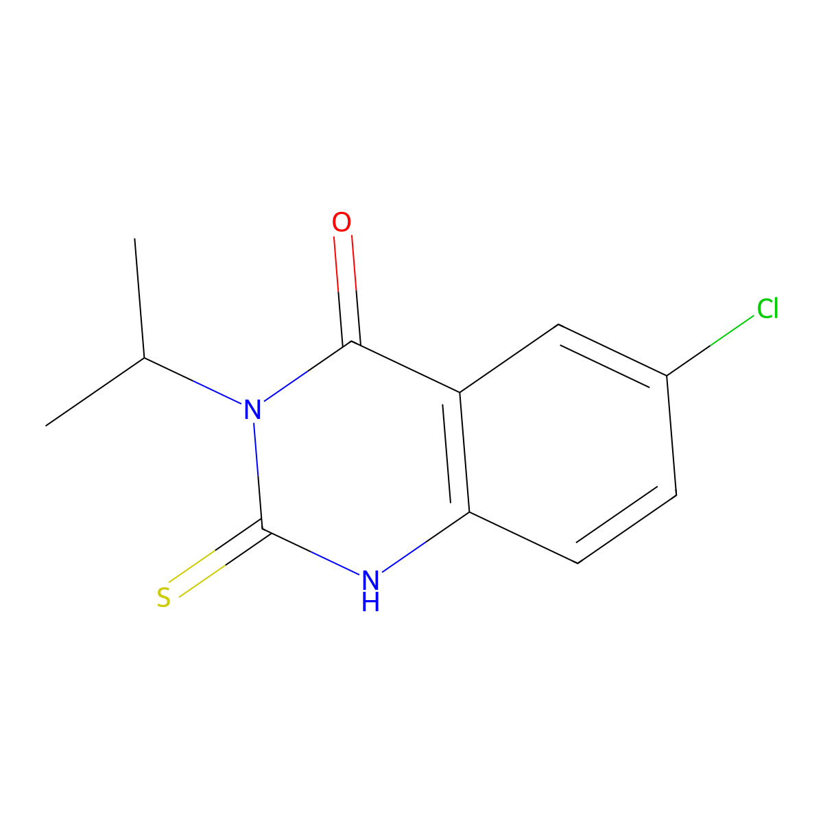 6-chloro-3-isopropyl-2-thioxo-2,3-dihydroquinazolin-4(1H)-one molecular structure, CAS 422527-01-3