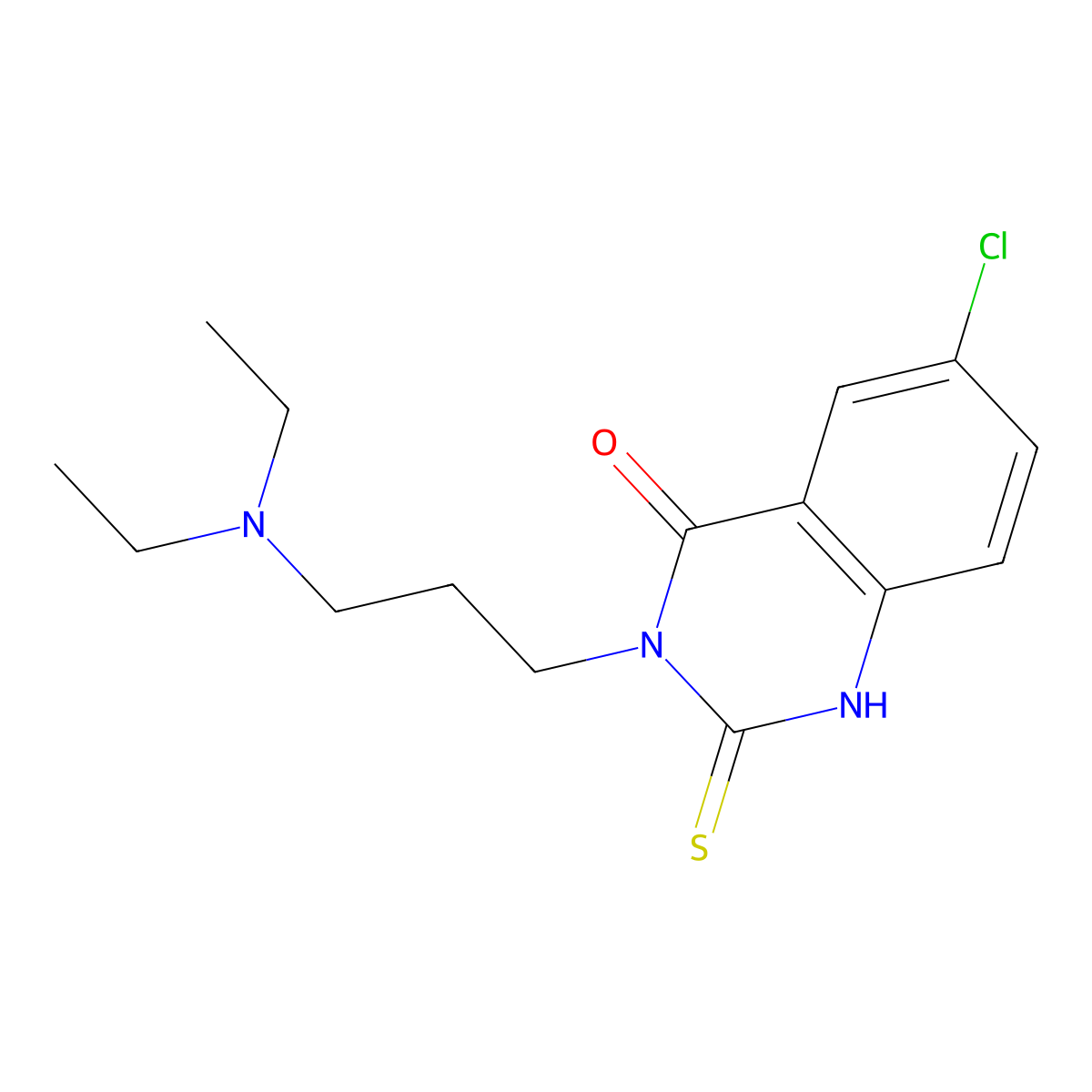 6-chloro-3-[3-(diethylamino)propyl]-2-sulfanylidene-1H-quinazolin-4-one molecular structure, CAS 422527-07-9