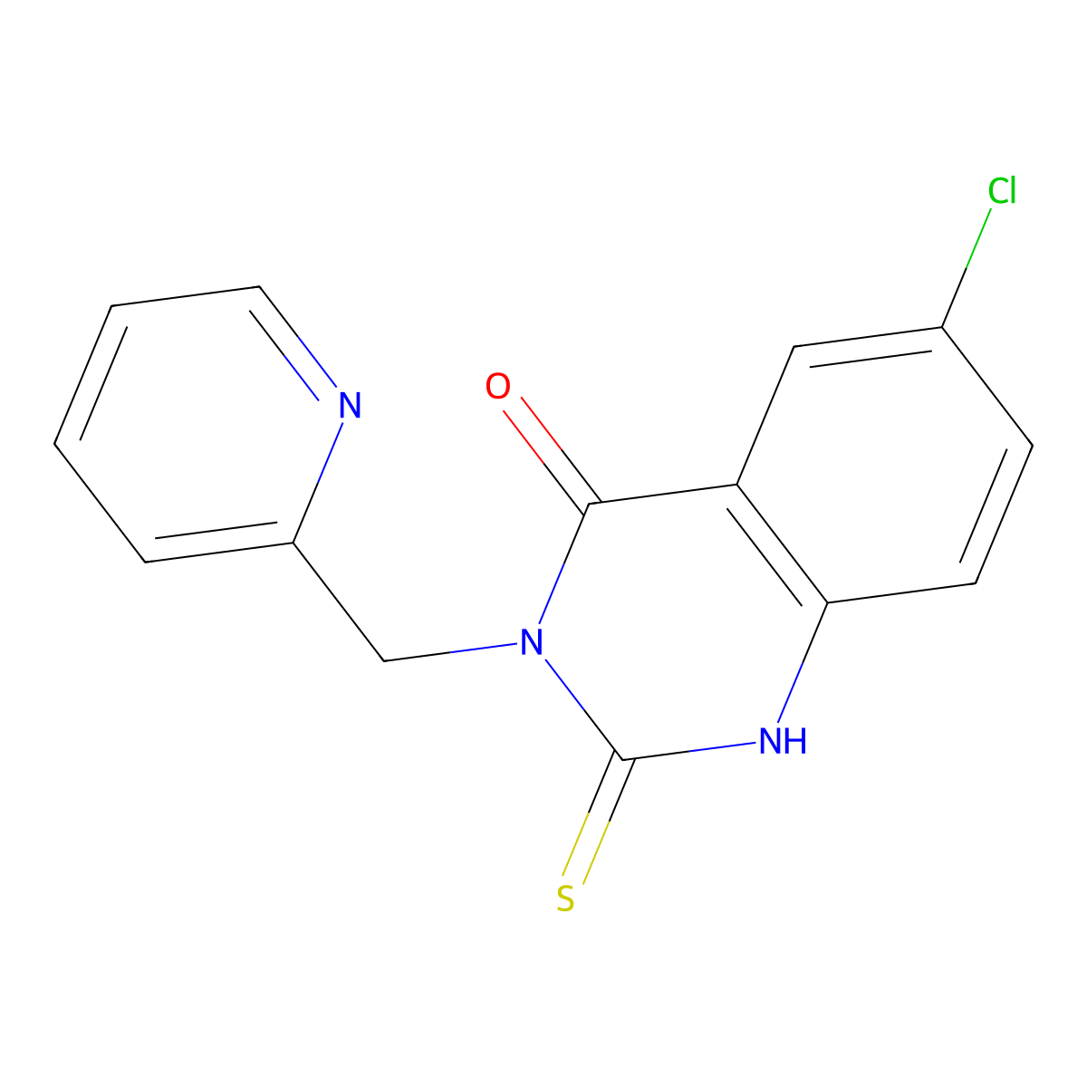 6-chloro-3-(pyridin-2-ylmethyl)-2-thioxo-2,3-dihydroquinazolin-4(1H)-one molecular structure, CAS 422527-09-1