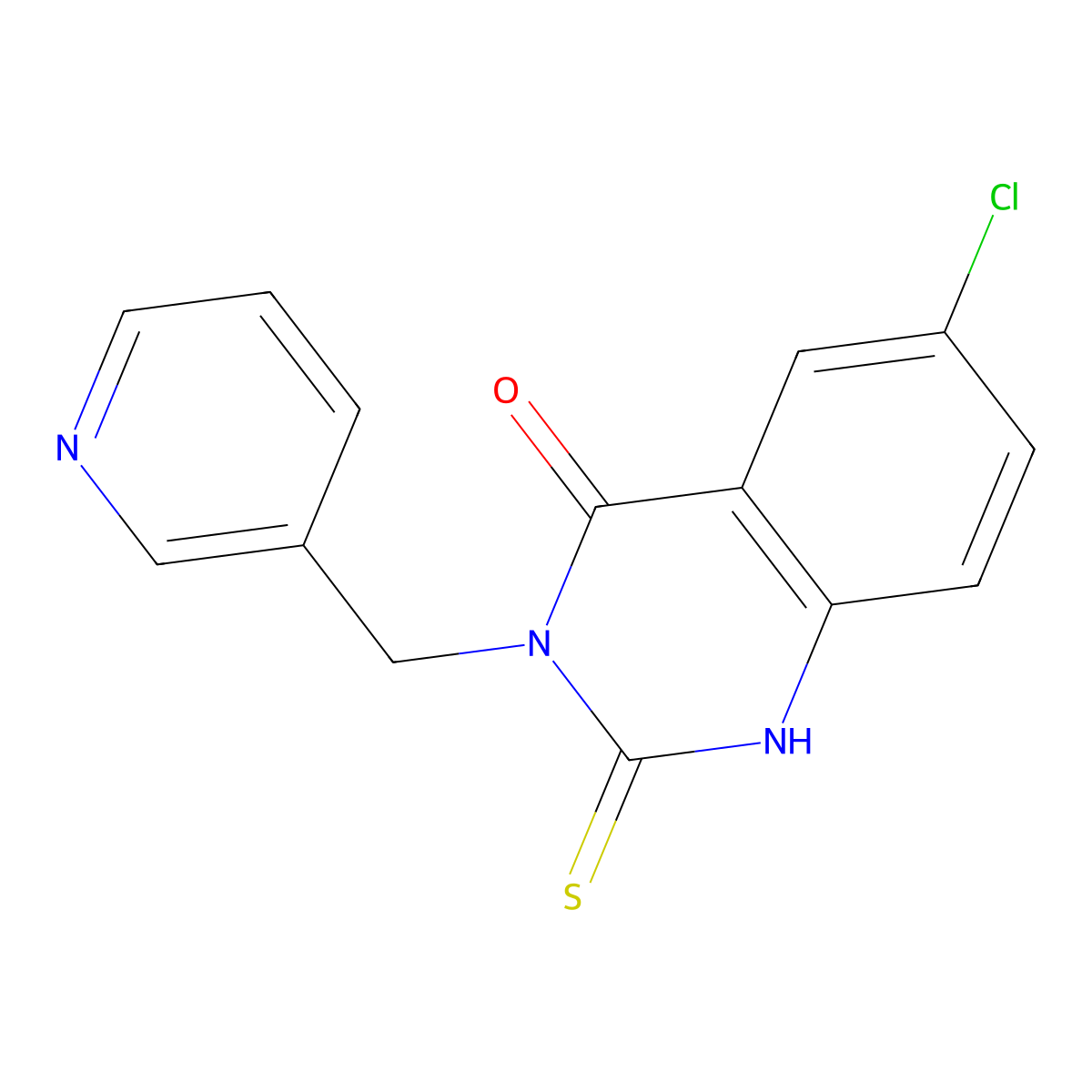 6-chloro-3-(pyridin-3-ylmethyl)-2-sulfanylidene-1H-quinazolin-4-one molecular structure, CAS 422527-10-4