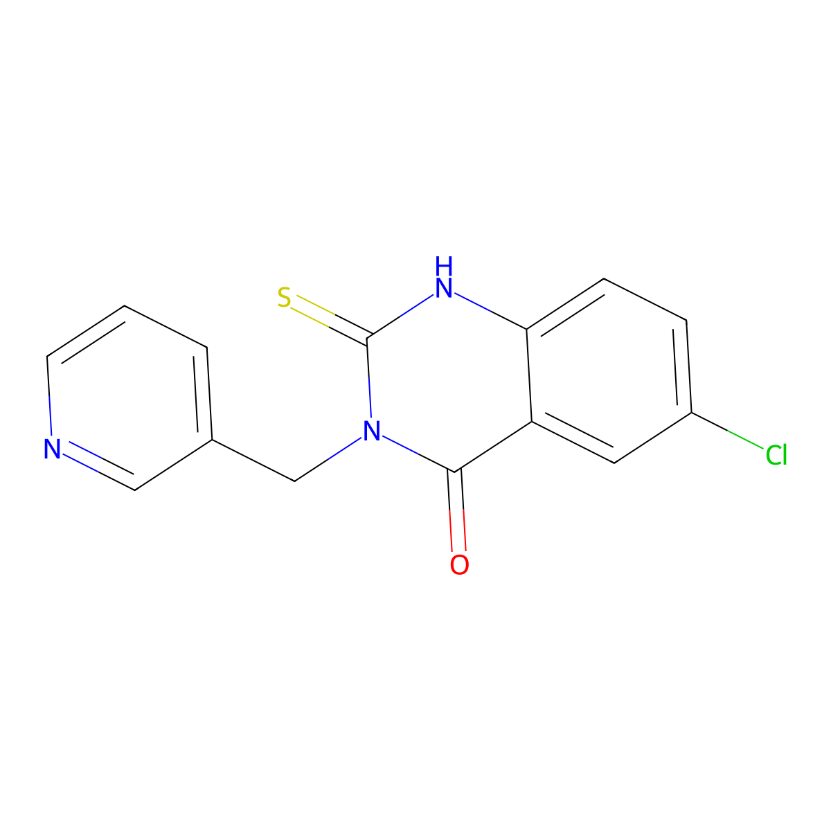 6-chloro-3-(pyridin-3-ylmethyl)-2-sulfanylidene-1H-quinazolin-4-one molecular structure, CAS 422527-10-4