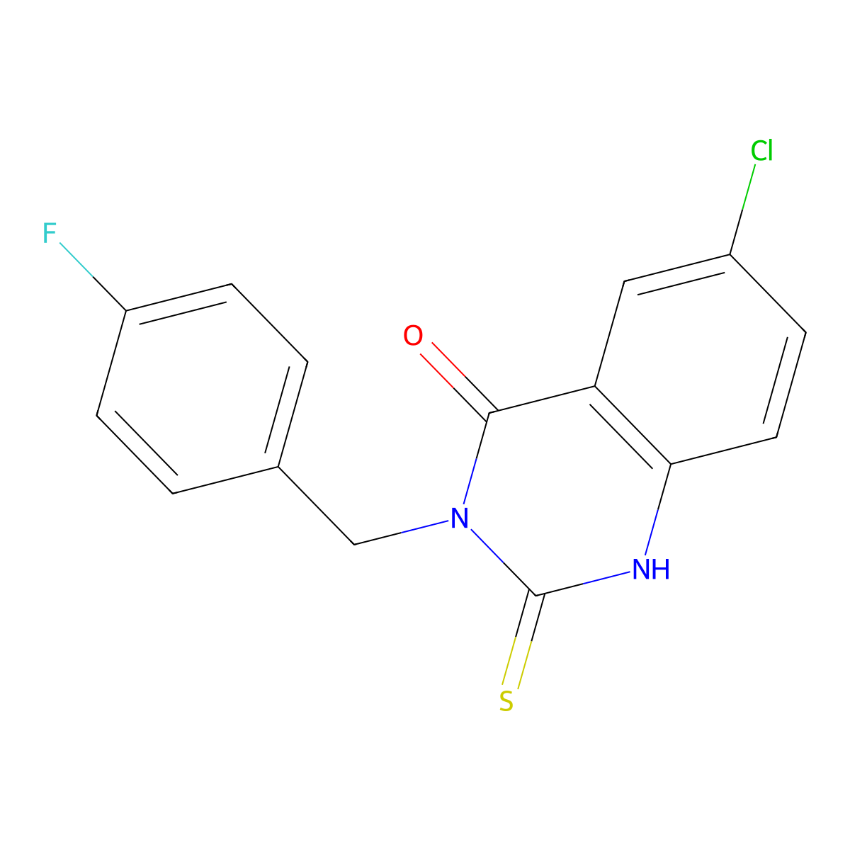 6-chloro-3-[(4-fluorophenyl)methyl]-2-sulfanylidene-1H-quinazolin-4-one molecular structure, CAS 422527-16-0