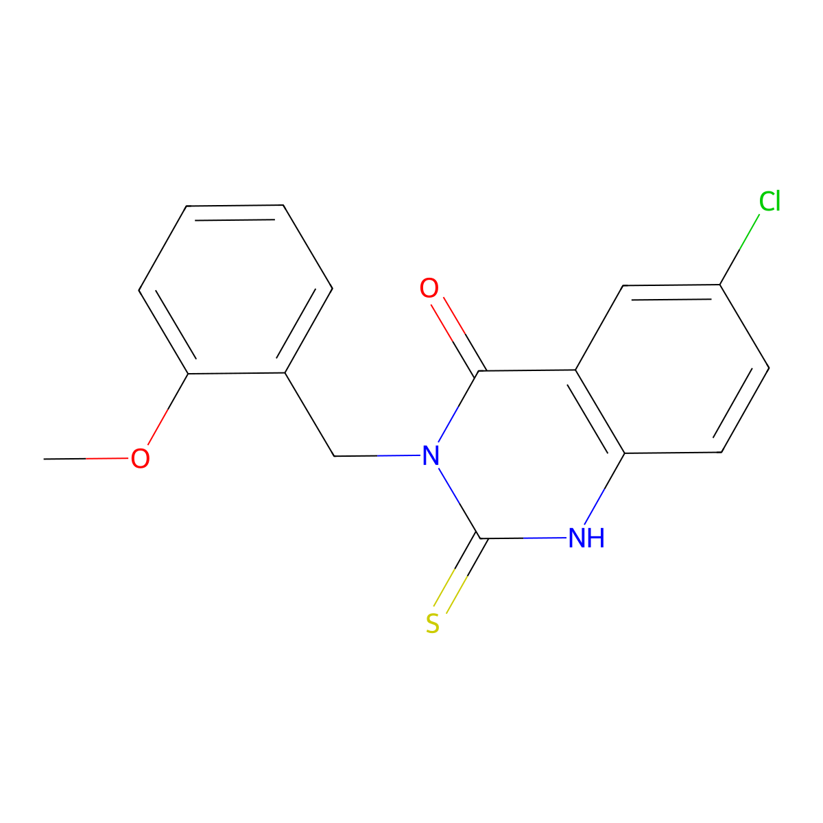 6-chloro-3-[(2-methoxyphenyl)methyl]-2-sulfanylidene-1H-quinazolin-4-one molecular structure, CAS 422527-22-8