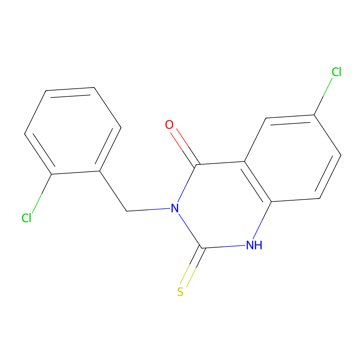 6-chloro-3-[(2-chlorophenyl)methyl]-2-sulfanylidene-1H-quinazolin-4-one molecular structure, CAS 422527-23-9
