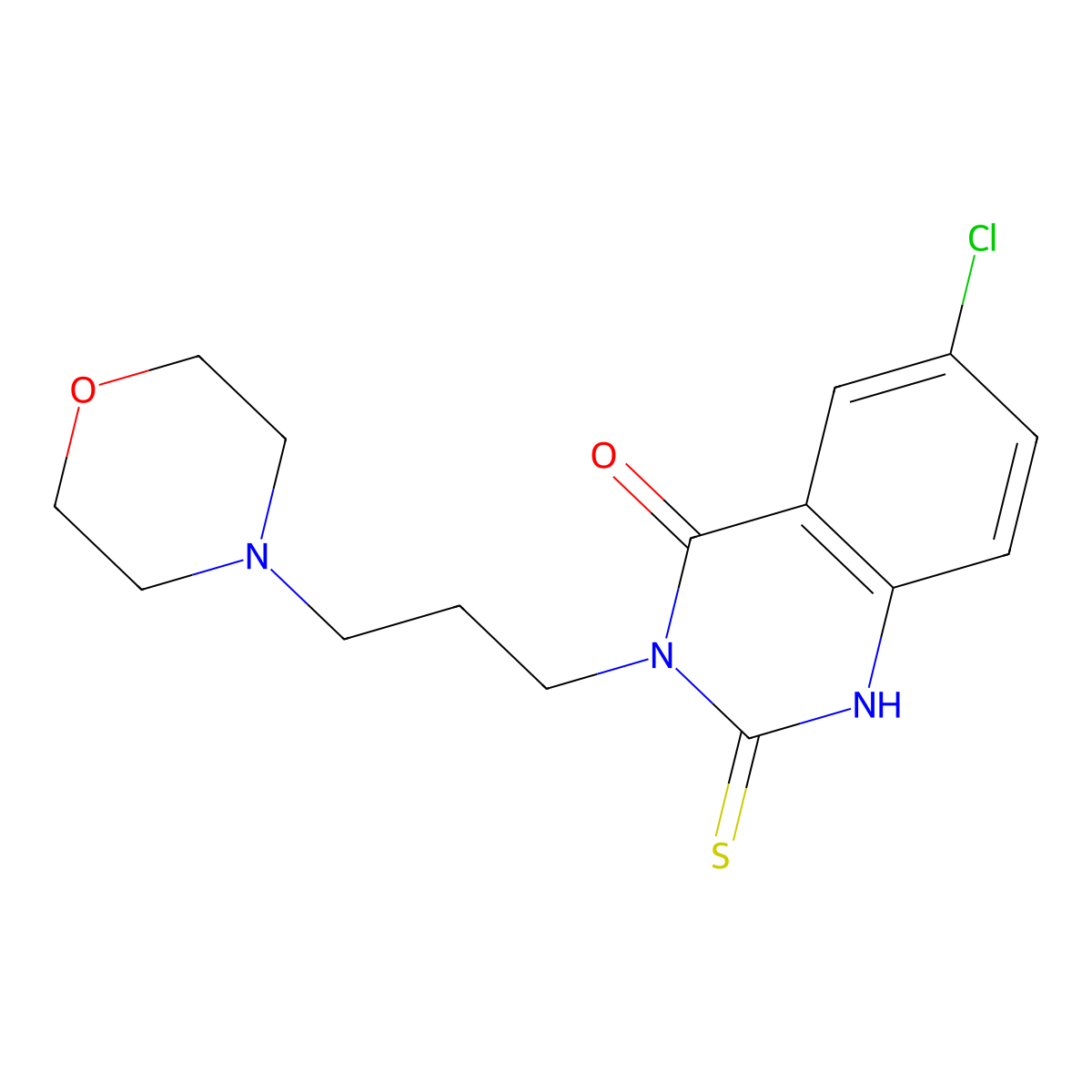 6-chloro-3-(3-morpholin-4-ylpropyl)-2-sulfanylidene-1H-quinazolin-4-one molecular structure, CAS 422527-24-0