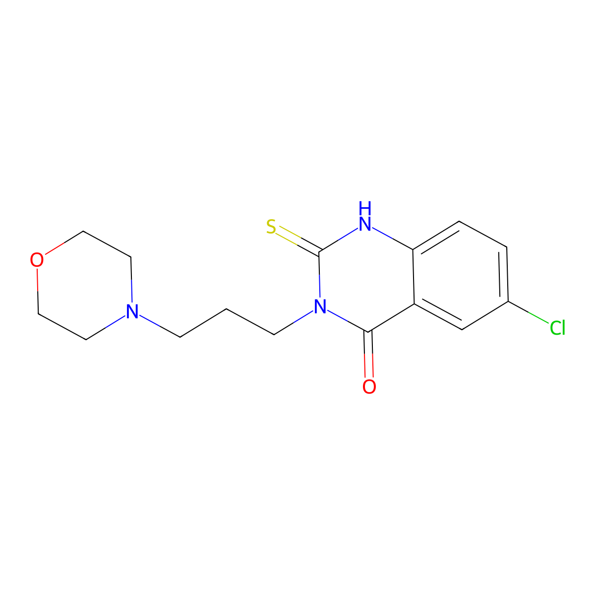 6-chloro-3-(3-morpholin-4-ylpropyl)-2-sulfanylidene-1H-quinazolin-4-one molecular structure, CAS 422527-24-0