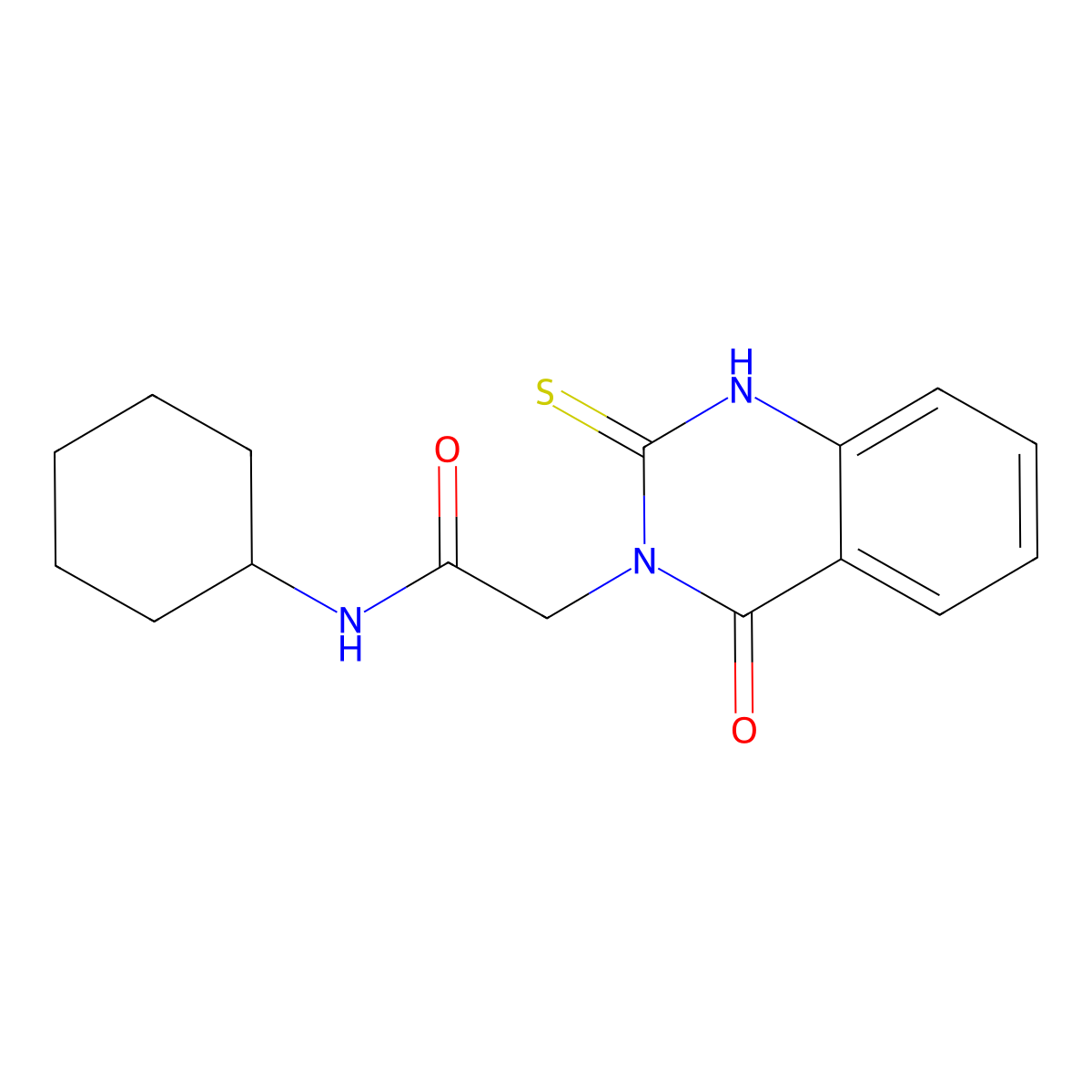 N-cyclohexyl-2-(4-oxo-2-sulfanylidene-1H-quinazolin-3-yl)acetamide molecular structure, CAS 422527-42-2