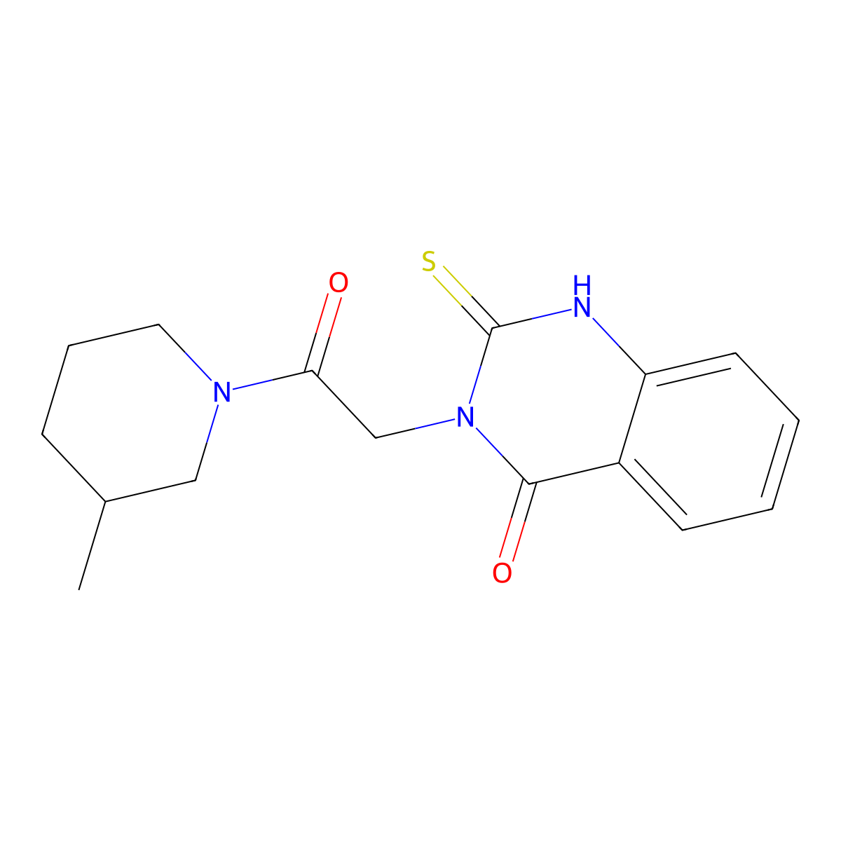 3-[2-(3-methylpiperidin-1-yl)-2-oxoethyl]-2-sulfanylidene-1H-quinazolin-4-one molecular structure, CAS 422527-44-4