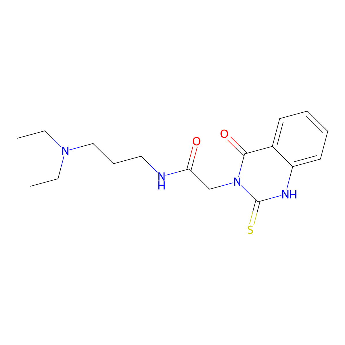 N-[3-(diethylamino)propyl]-2-(4-oxo-2-sulfanylidene-1H-quinazolin-3-yl)acetamide molecular structure, CAS 422527-48-8