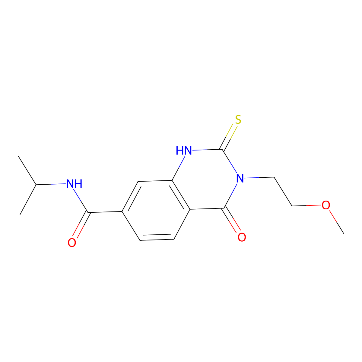3-(2-methoxyethyl)-4-oxo-N-propan-2-yl-2-sulfanylidene-1H-quinazoline-7-carboxamide molecular structure, CAS 422527-49-9