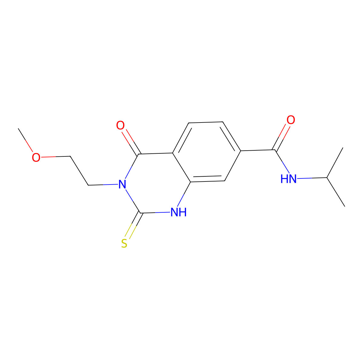 3-(2-methoxyethyl)-4-oxo-N-propan-2-yl-2-sulfanylidene-1H-quinazoline-7-carboxamide molecular structure, CAS 422527-49-9