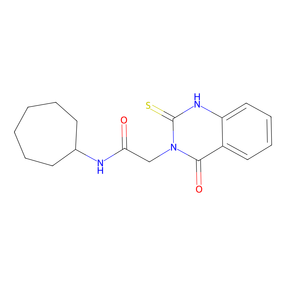 N-cycloheptyl-2-(4-oxo-2-sulfanylidene-1H-quinazolin-3-yl)acetamide molecular structure, CAS 422527-56-8