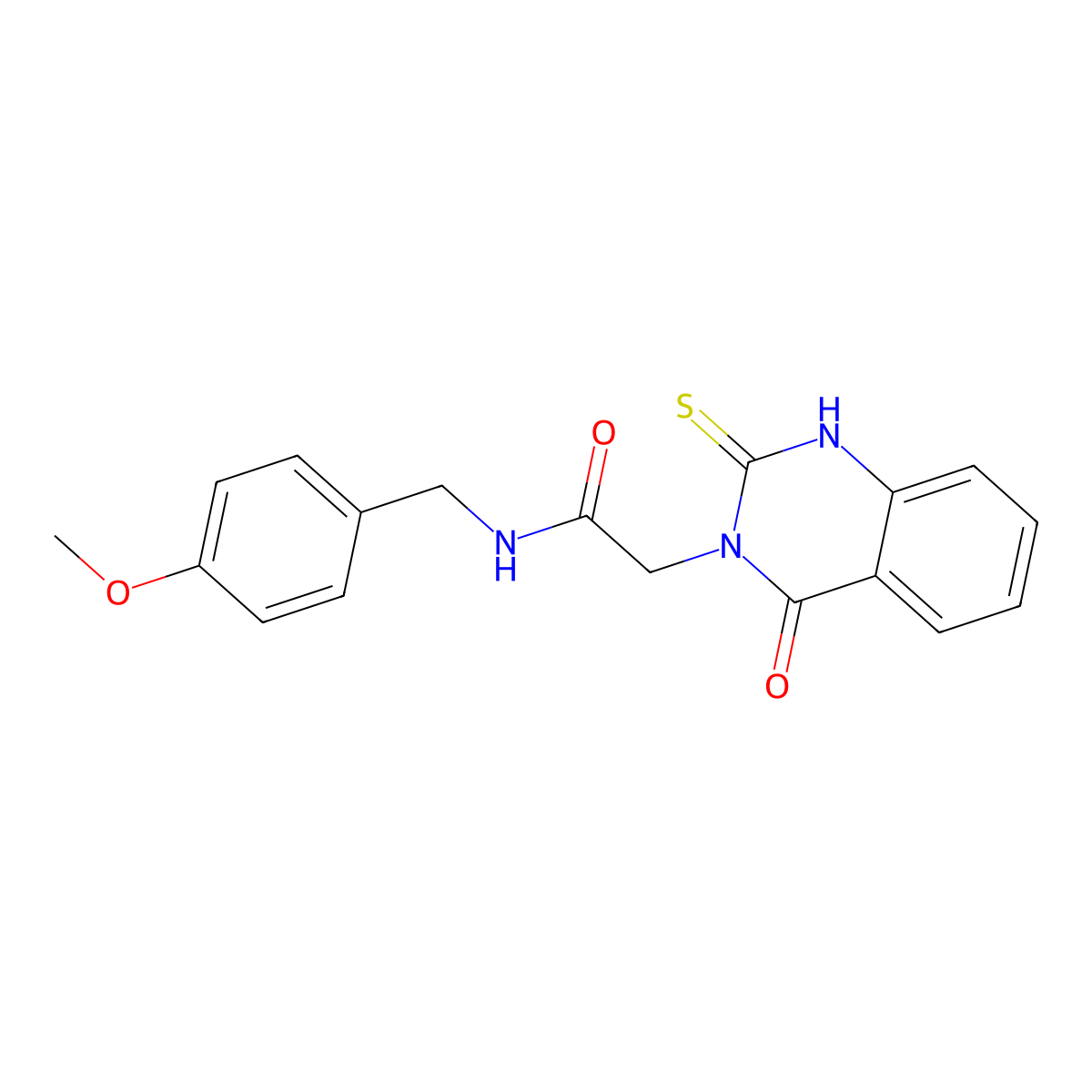 N-[(4-methoxyphenyl)methyl]-2-(4-oxo-2-sulfanylidene-1H-quinazolin-3-yl)acetamide molecular structure, CAS 422527-80-8