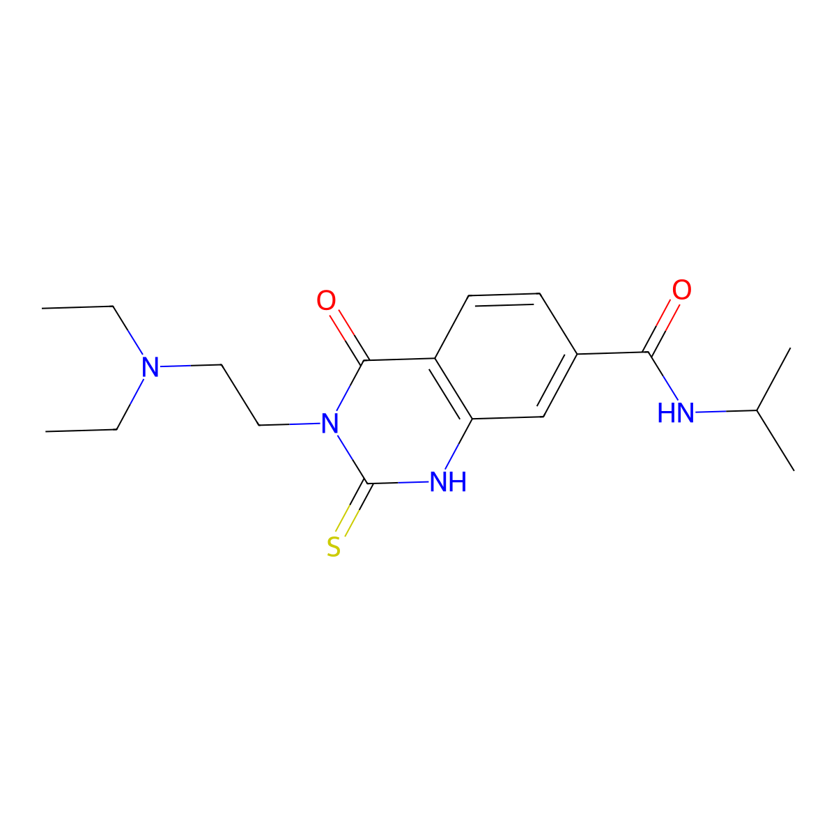 3-(2-(diethylamino)ethyl)-N-isopropyl-4-oxo-2-thioxo-1,2,3,4-tetrahydroquinazoline-7-carboxamide molecular structure, CAS 422527-89-7