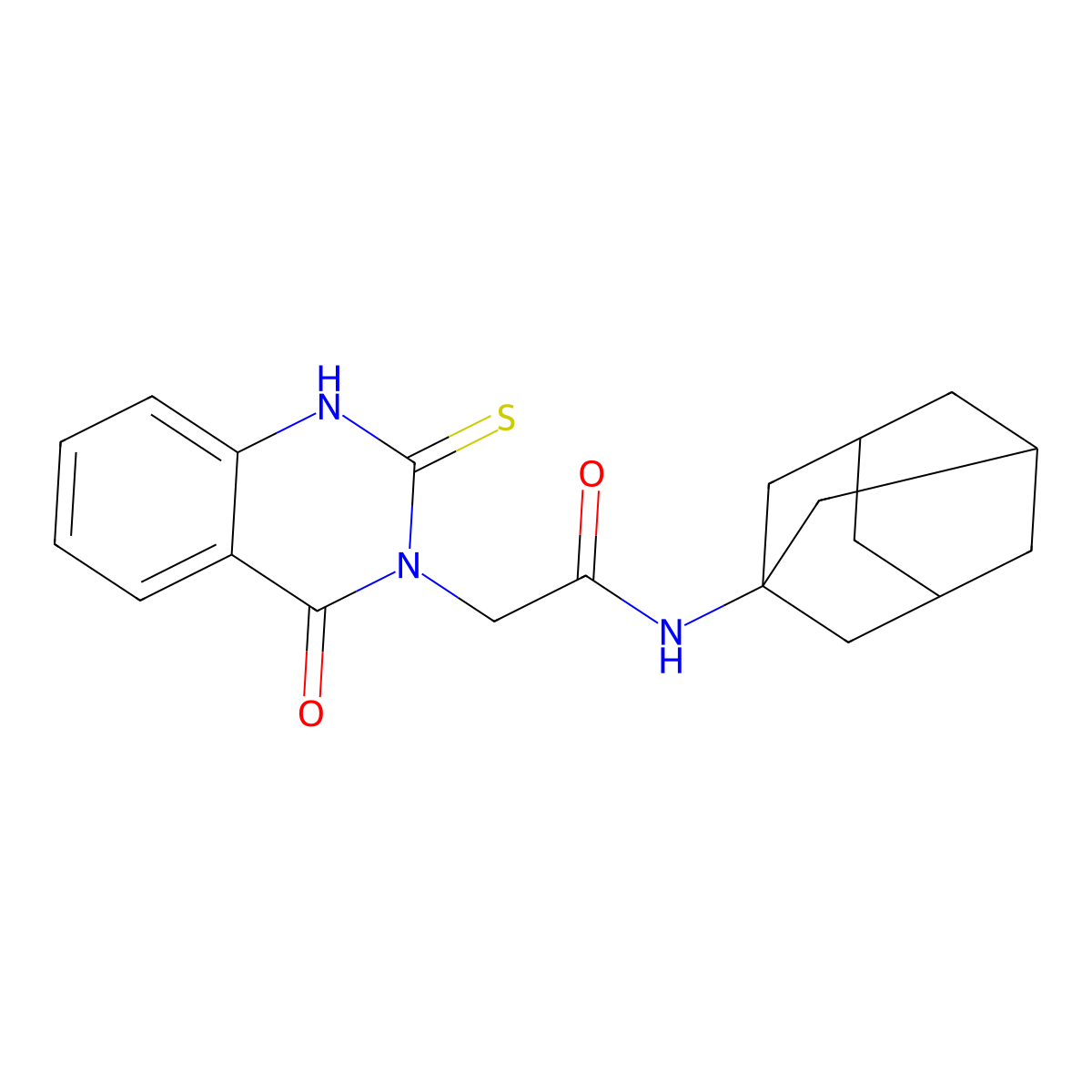 N-1-adamantyl-2-(4-oxo-2-thioxo-1,4-dihydroquinazolin-3(2H)-yl)acetamide molecular structure, CAS 422527-99-9