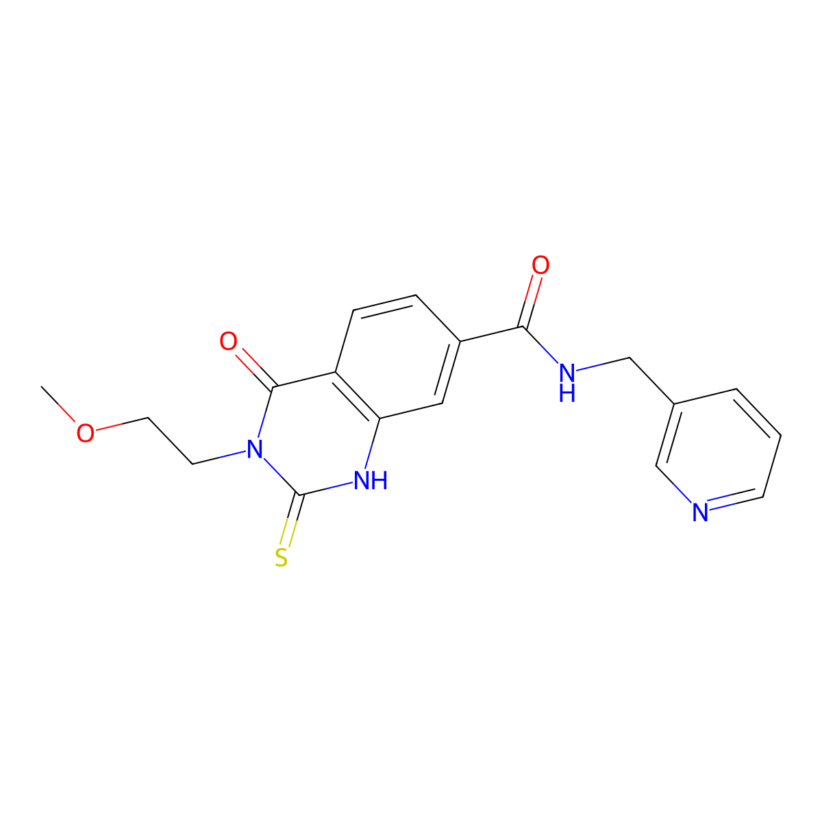 3-(2-methoxyethyl)-4-oxo-N-(pyridin-3-ylmethyl)-2-sulfanylidene-1H-quinazoline-7-carboxamide molecular structure, CAS 422528-01-6