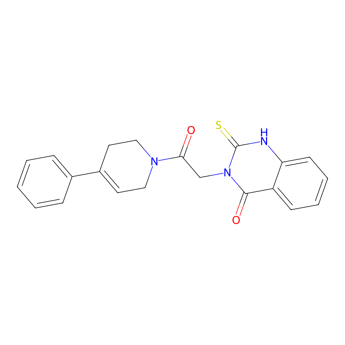 3-[2-oxo-2-(4-phenyl-3,6-dihydro-2H-pyridin-1-yl)ethyl]-2-sulfanylidene-1H-quinazolin-4-one molecular structure, CAS 422528-13-0